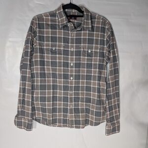 Untuckit Men's Gray Plaid Shirt Size Medium